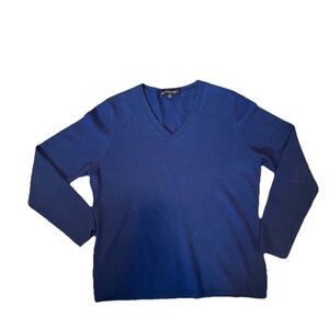 Brooks Brothers Women’s Sweater XL – Navy V-Neck 100% Cashmere